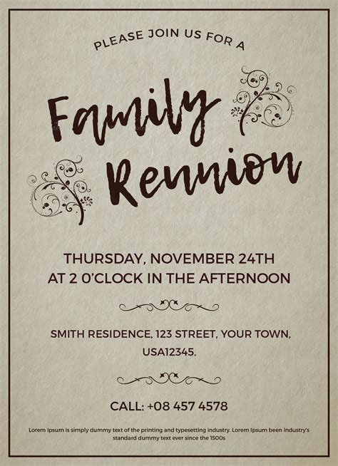 Family Reunion Invitation Templates Free