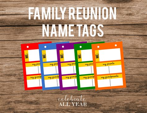 Family Reunion Name Tag Template