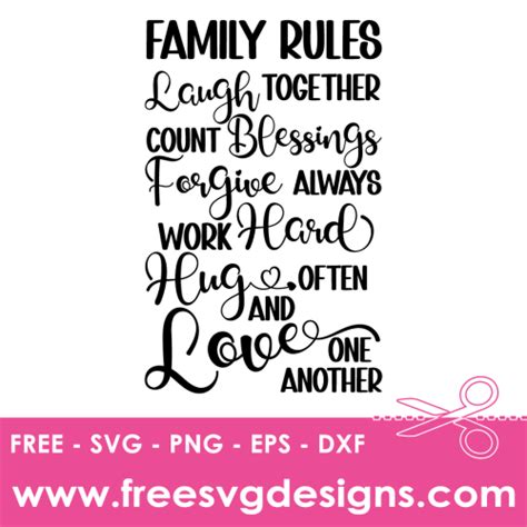 Download Family Rules Sign,Family Quote Cut Files