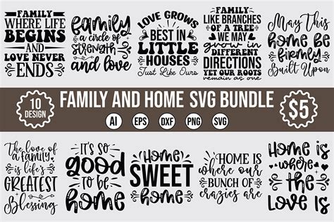 Download Family and Home Bundle 10 Designs Files