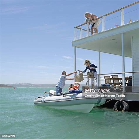 Family boarding boat