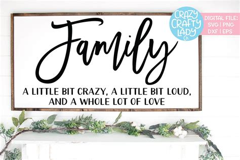 Download Family. a Little Bit Crazy SVG Cut... Commercial Use DXF Files