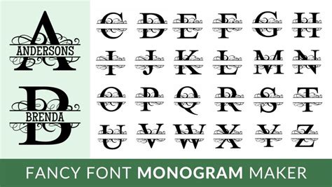 Download Fancy | Split Monogram Font for Cricut Machine