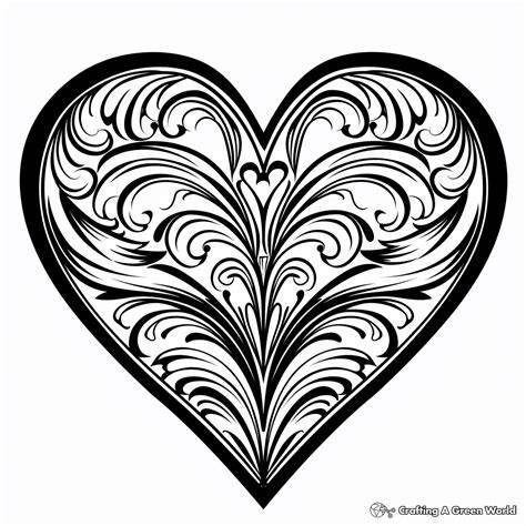 Fancy Heart Coloring Pages