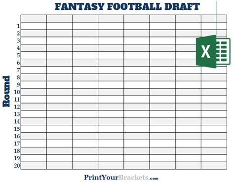Fantasy Football Draft Excel Template