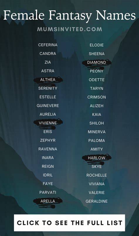 Fantasy Girl Names That Start With H