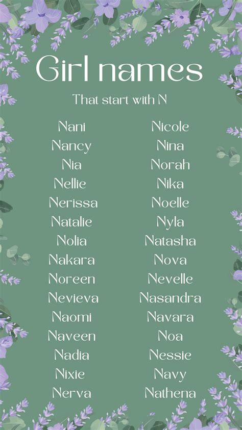 Fantasy Girl Names That Start With N