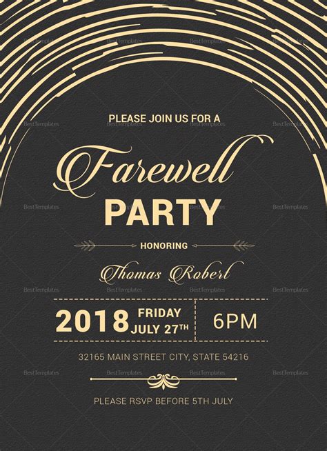 Classic Farewell Party Invitation Design Template in Word, PSD, Publisher