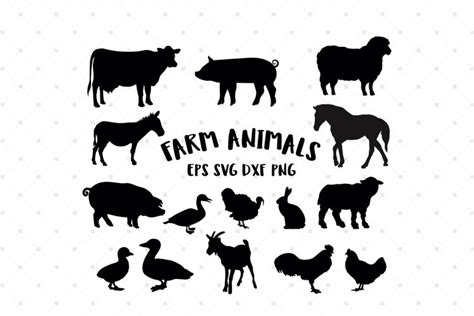 Download Farm Animal Silhouettes SVG File - SVG Design Commercial Use Free PSD Mockups