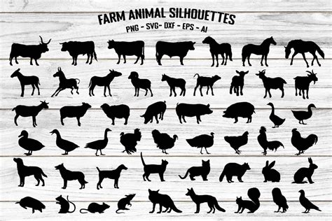 Download Farm Animal Silhouettes SVG File - SVG Design Cut Files