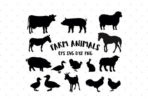 Download Farm Animal Silhouettes SVG File - SVG Design Silhouette Free PSD Mockups