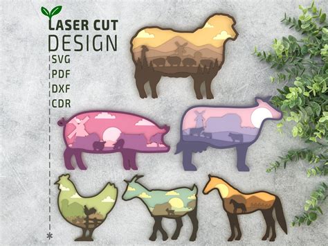 Download Farm Animals Bundle Cut Files