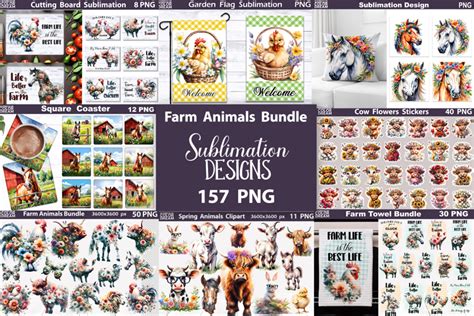 Download Farm Animals Bundle Files Free PSD Mockups