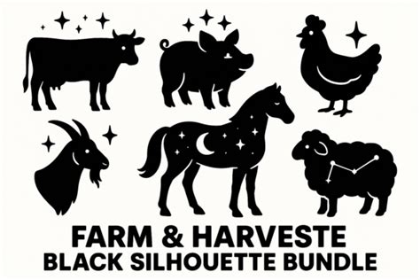 Download Farm Animals Bundle Silhouette