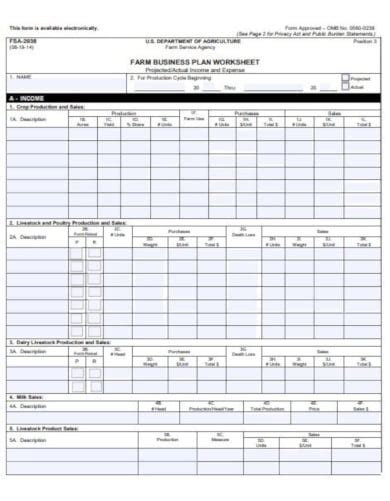 Farm Budget Template