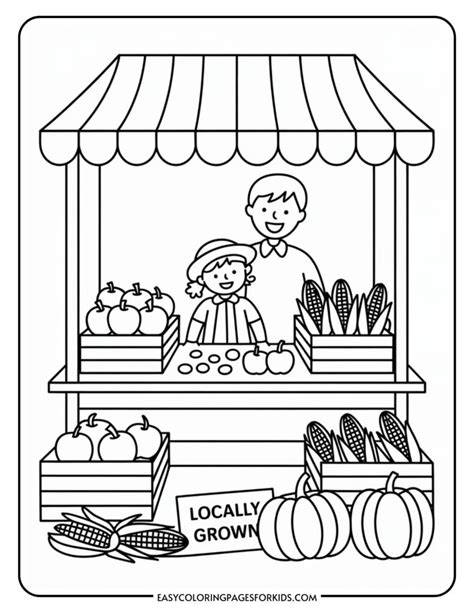 Farmers Market Coloring Pages