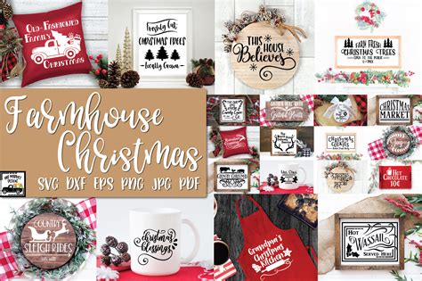 Download Farmhouse Christmas Bundle Commercial Use For Crafts