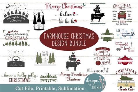 Download Farmhouse Christmas Bundle Files Free PSD Mockups