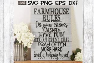 Download Farmhouse Kitchen Rules Farmhouse Sign Files DXF Files