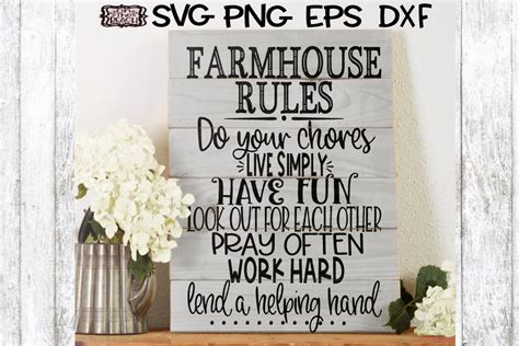 Download Farmhouse Kitchen Rules Farmhouse Sign Silhouette DXF Files