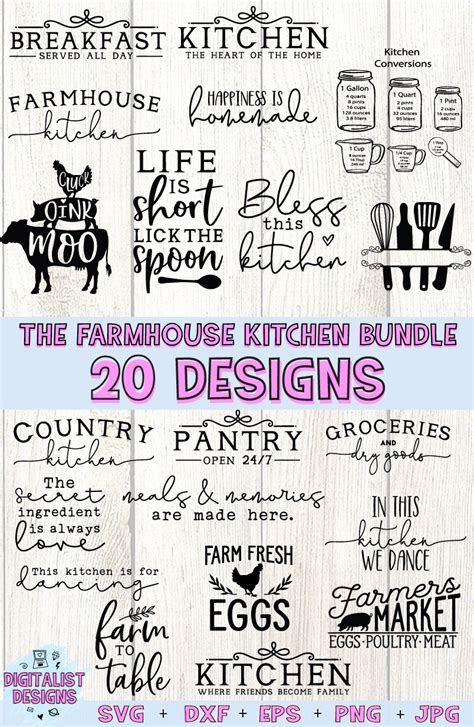 Download Farmhouse Kitchen Rules Farmhouse Sign for Cricut Machine