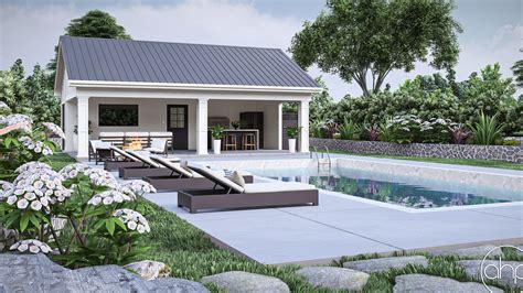 Farmhouse Pool House Plans