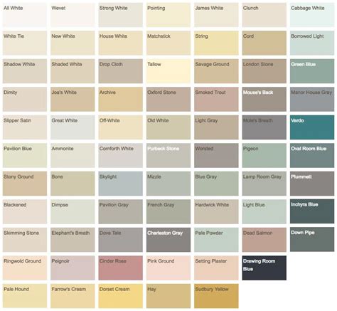 Farrow & Ball Color Chart