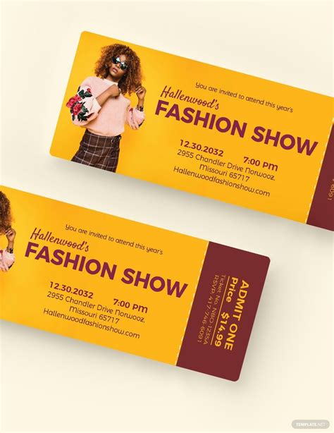Fashion Show Ticket Template