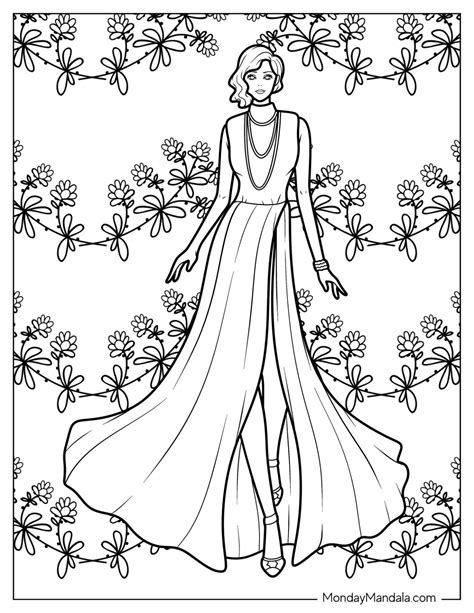 Fashion Model Printable Coloring Pages