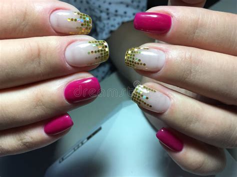 Fashionable Design Manicure On Beautiful
