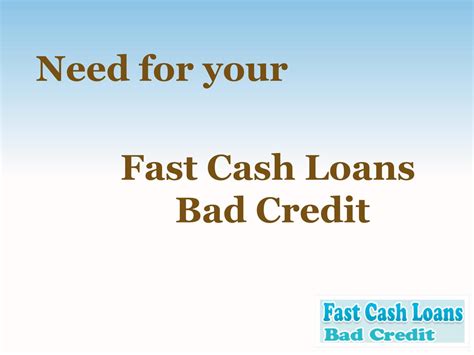 Fast Cash Loan With Bad Credit