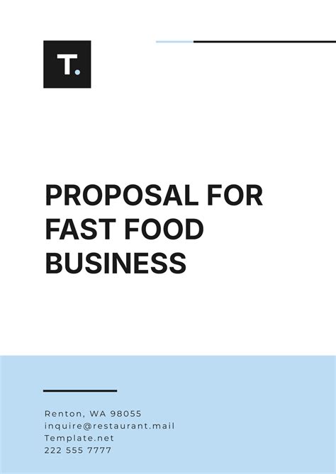 Fast Food Business Proposal Examples | Letter Template