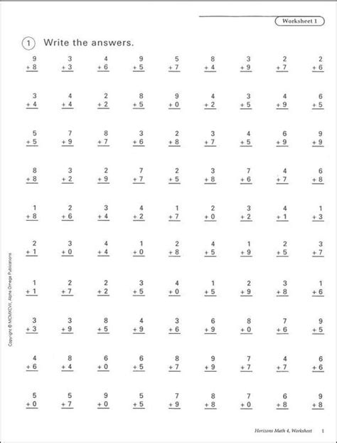Fast Math Worksheets