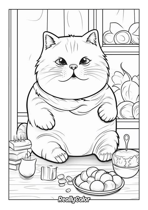 Fat Cat Coloring Pages