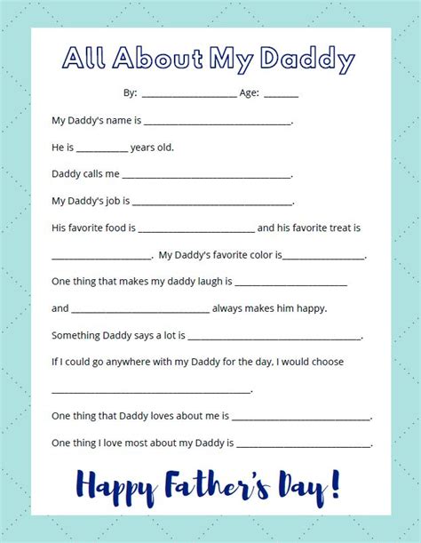 Father's Day Interview Printable