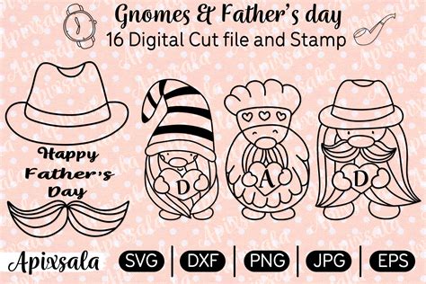 Download Father Day Gnome SVG Cut File Digi... Cut Files