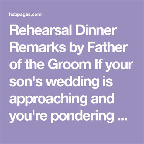 Father Of The Groom Speech At Rehearsal Dinner