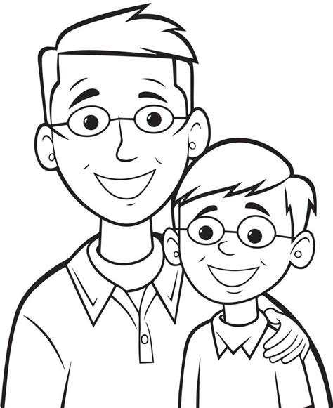 Father Son Coloring Picture Fathers Day