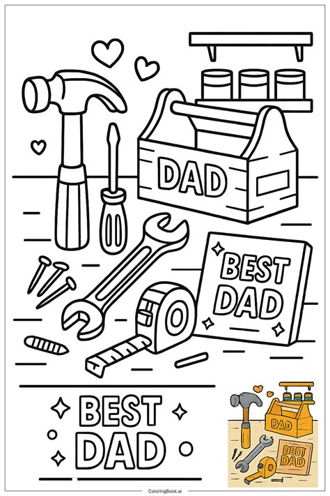 Fathers Day Colouring Pages Tools