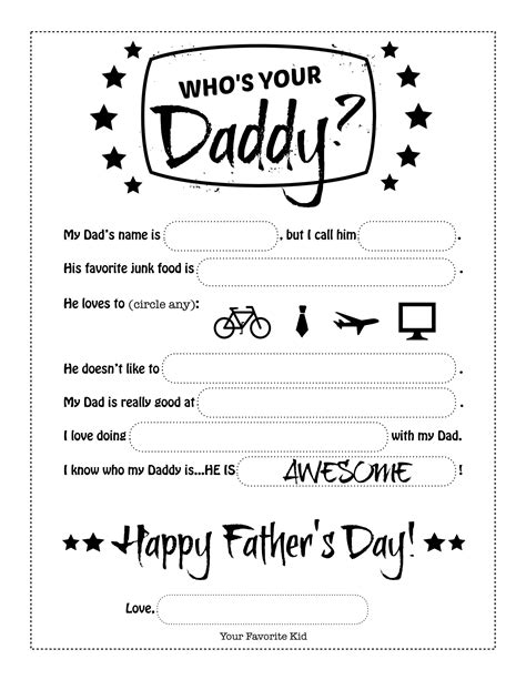 Fathers Day Worksheet