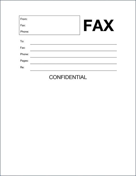 Fax Cover Sheet Word Template