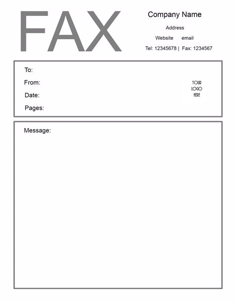 Fax Cover Letter Template Word
