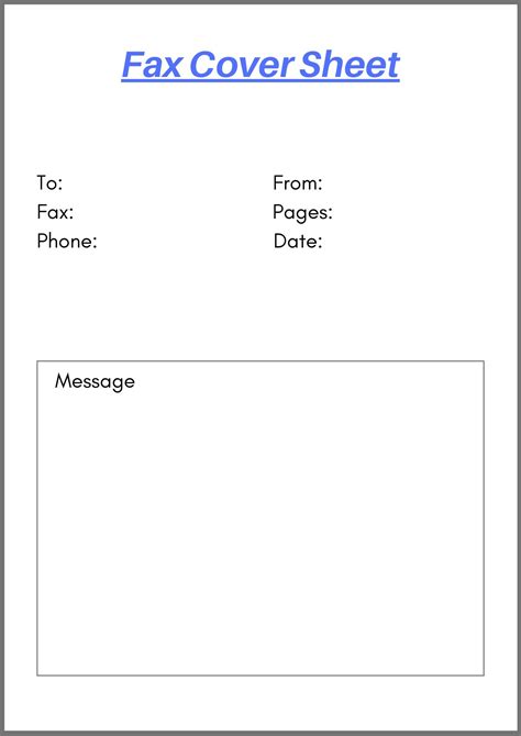 Fax Cover Sheet Template Free Printable