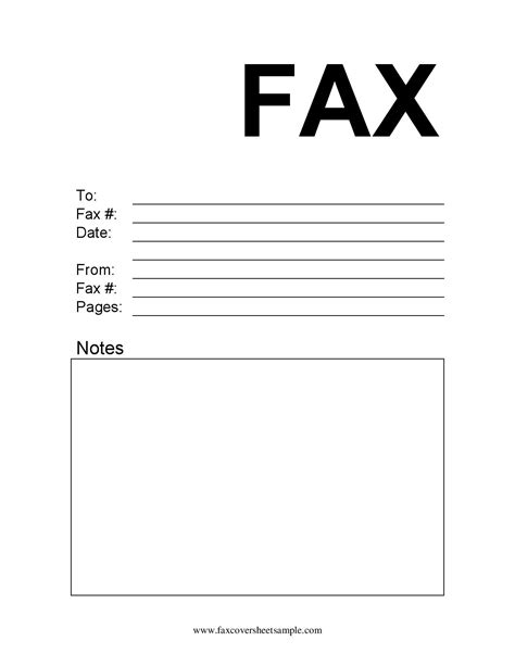 Fax Template Printable