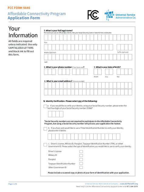 Fcc Form 5645 Printable
