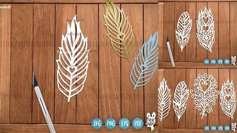 Download Feather Bundle, Boho Feathers Cut Files