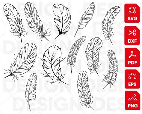 Download Feather Bundle, Boho Feathers Printable