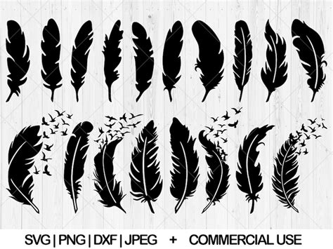 Download Feather Bundle Commercial Use DXF Files