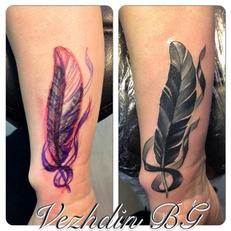Feather Cover Up Tattoo
