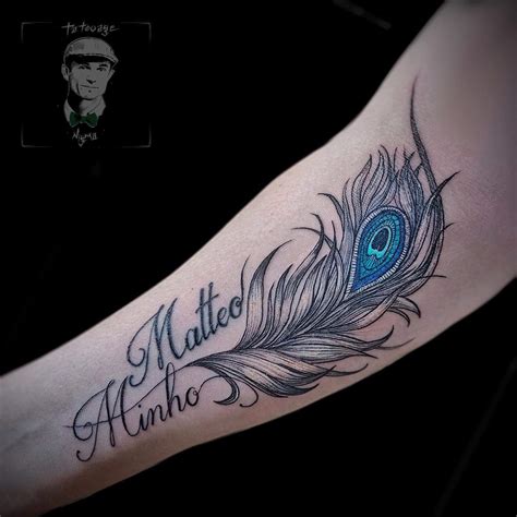 Feather Tattoo With Name